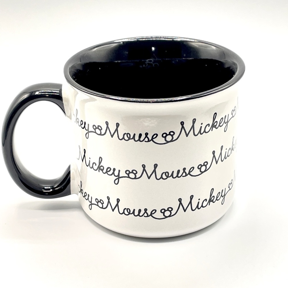 Disney Mickey Mouse Black and White Cursive Mug - Picture 5 of 9